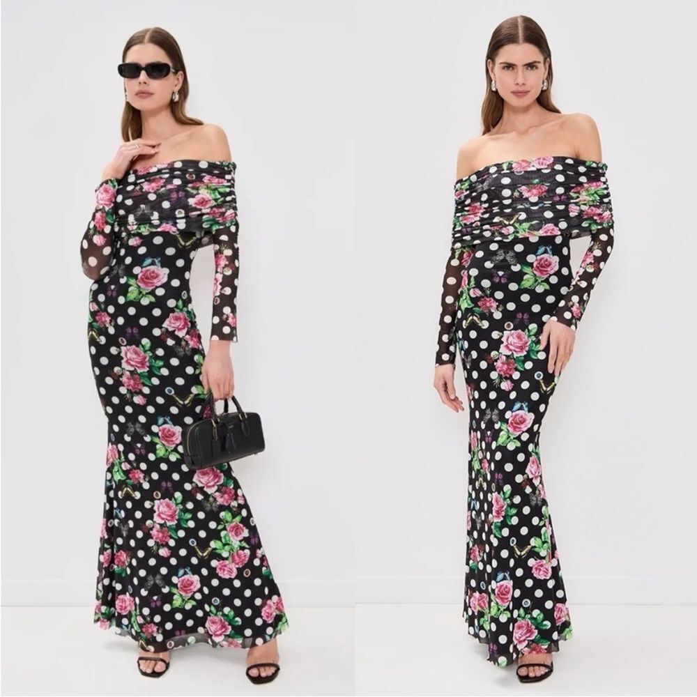 NWT Anthropologie AFRM Thelma
Maxi Dress Rose Dot Sz L